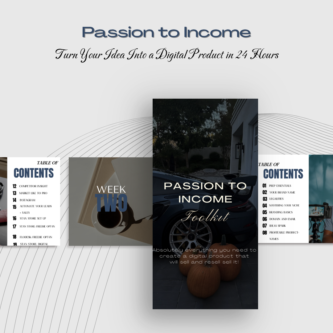 Passion to Income Toolkit
